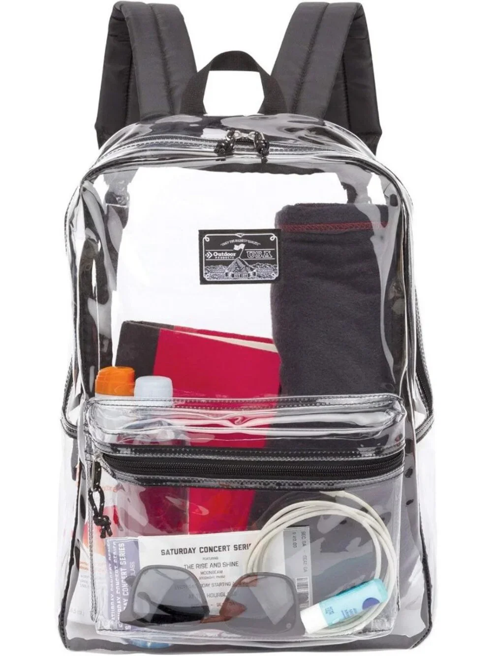 Stylish Clear Pass Daypack in Pink & Black - Lightweight, Durable, Perfect for